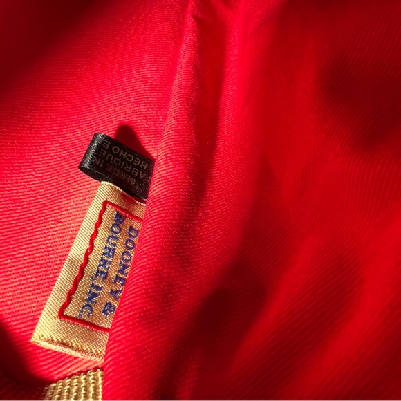 Dooney & Bourke Woven Leather Tote Black Brown Trim Shoulder Bag - Picture 15 of 16